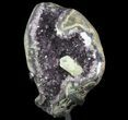 Amethyst Cluster With Calcite - Metal Stand #81864-4